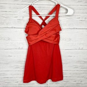 Red Wrap It Up Tank Criss Cross Front Strappy